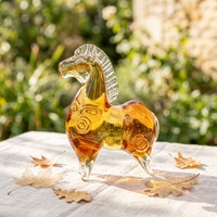Statue de cheval en verre cristal 15x19cm 2kg Décoration de bureau à domicile Cadeau d'affaires Ornement Feng Shui Vente en gros