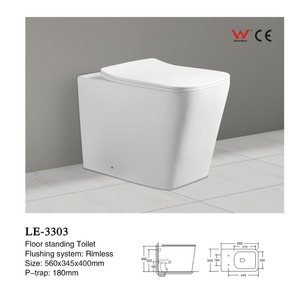 Inodoro con Tanque de Agua Oculto CR, Montado en la Pared, Cerámico, LE-3381, 560*360*400mm - Product Image 4
