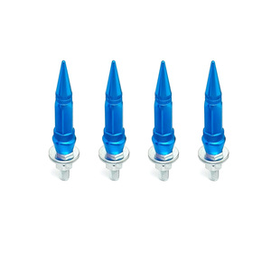 Cache-moyeu de roue pointu, 60 mm de long, filetage M6L, en aluminium, universel, pour mise à niveau et rénovation, bleu - Product Image 1
