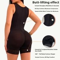 Gaine sculptante intégrale post-chirurgie avec bretelles rembourrées réglables, haute compression, Fajas BBL pour femmes, style colombien