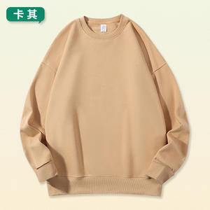 Sweat-shirt col rond uni 380G pour homme et femme, sweat-shirt décontracté pour couple, logo personnalisable - Product Image 1