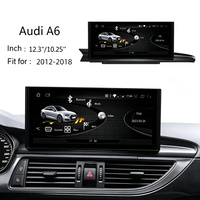 Pantalla Táctil Capacitiva de 10.25 Pulgadas con GPS Integrado, CarPlay, Android Auto, Manos Libres, 4GB de RAM, para Audi A6 2012-2018, Reproductor MP3 para el Tablero