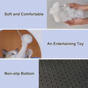 Nettes Katzen höhlen bett für Innen katzen, Katzen betten mit rutsch festem Boden, wasch bares abnehmbares Kissen, blau - Product Image 3