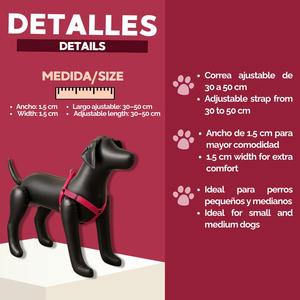 Arnés Triangular de Nailon para Perro Yommy, Ajustable, Anti-Tirones, Cómodo, Ligero, con Hebillas de Liberación Rápida - Product Image 5