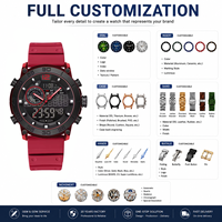 Jam Tangan Naviforce 6104 Custom Analog Digital Dual Display Quartz Sport dengan Tali Silikon Multifungsi Tahan Air OEM ODM