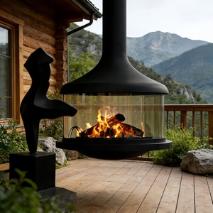 Chimenea de Leña de Lujo con Llama Simulada Realista, Decoración Exquisita para Crear una Atmósfera Cálida en la Sala de Estar de una Villa - Product Image 3