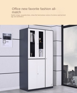 Armadio Archivio Moderno in Metallo Autoportante con 4 Ante in Vetro, Grande Capacità, <span class=keywords><strong>per</strong></span> <span class=keywords><strong>Ufficio</strong></span> e Camera da Letto - Product Image 5