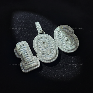 Pendentif lettre en moissanite plaqué or 196 en argent sterling 925 avec pavé de baguettes en or blanc, collier alphabet élégant, cadeau de bijoux - Product Image 4