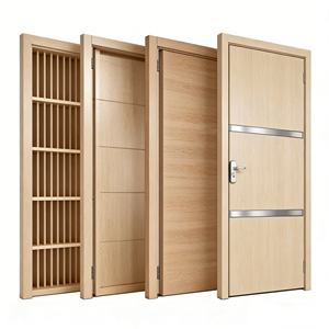 Venta Directa de Fábrica, Puertas de Madera Maciza, Puertas Interiores de Madera Lacada Hechas a Medida, Nuevas Puertas Modernas Impermeables con Apertura Lateral - Product Image 2