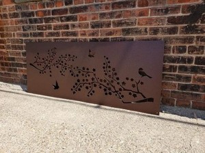 Customized Corten Steel Art Deco Design Garden Privacy <b>Screen</b> Corrosion Resistance Metal <b>Panel</b> Room Divider China Origin - Product Image 3