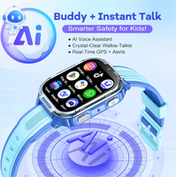 Montre connectée pour enfants D55 4G, écran carré IPS, fréquence cardiaque, écran 1,83 pouces, Android 8.1, navigation GPS, réveil, calendrier, sans fil
