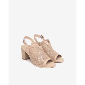 Sandalias de Tacón Nero Giardini para Mujer E513380D Negras con Punta Abierta y Tira Trasera Perforada - Product Image 2