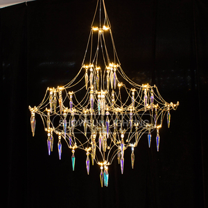 Lampadario da salotto lucciola Villa Hall Luxury Creative Light Cube moderna lampada ristorante stellato a tarassaco - Product Image 3