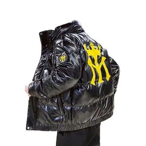 shiny black puffer jacket