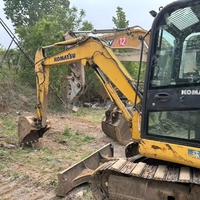 Mini-excavatrice d'occasion PC56 5t 6t, petite engin de construction sur chenilles