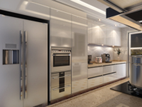 Îlot de cuisine modulaire personnalisé de luxe, écologique, durable, ignifuge, avec comptoir en granit artificiel, style européen, plus de 5