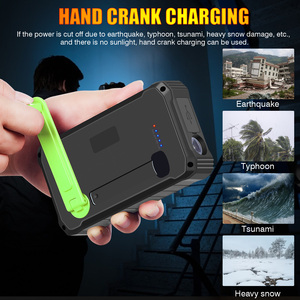 Không thấm nước kép USB 12000mAh khẩn cấp Powerbank tay-crank năng lượng mặt trời sạc ngân hàng điện - Product Image 4