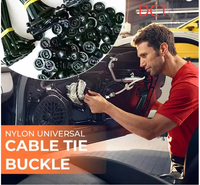Nylon Universal Cable Tie Buckle-Heavy Duty Zip Ties Holder with Pin & Button Design Plastic Cable Ties Tool Fasteners Car Body