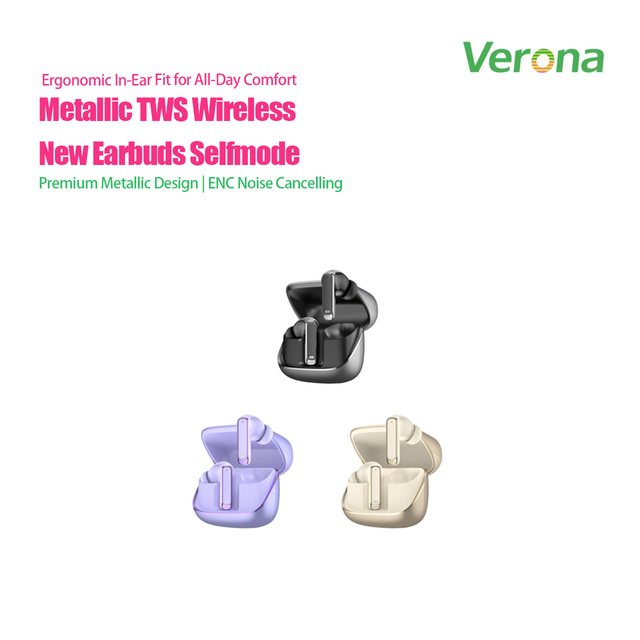 Metallic ENC TWS In-Ear Earbuds for 5.3 with Charging Case IPX-4 Waterproof Deep Bass for Sports & Daily Use