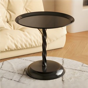 Luxury Modern Metal Pedestal Accent <strong>White</strong> <strong>Round</strong> Small Coffee Tea Corner End Sofa Side <strong>Table</strong> for Living Room - Product Image 3