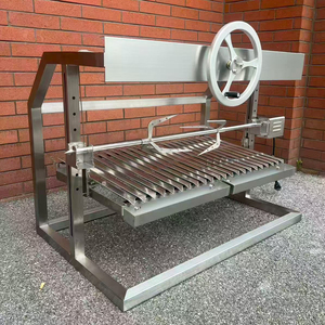 Gril Asado Parrilla Santa Maria Argentine en acier inoxydable 40 "au charbon de bois avec rôtissoire électrique robuste GK1000SWR - Product Image 1