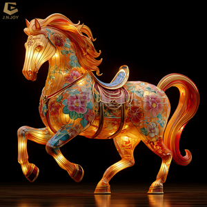 SGL159 Año Nuevo Tema Linterna Decoración Zodiaco chino Linterna Festival Caballo volador Linterna de tela - Product Image 6