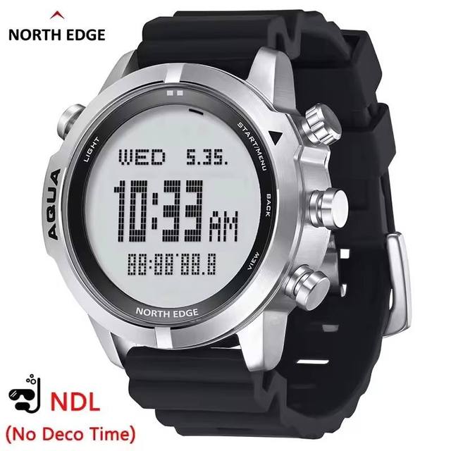 NORTH EDGE AQUA Men's Professional Diving Computer Watch Scuba Diving NDL Dive Watches Altimeter Barometer Compass