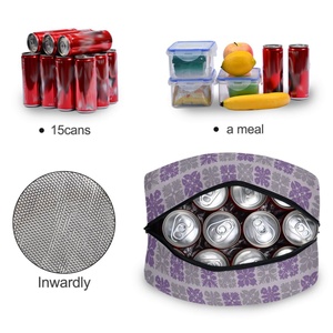 Sac à déjeuner élégant personnalisé, imprimé matelassé, pour livraison de repas, isotherme, réutilisable, écologique, sacs isothermes pour boissons - Product Image 4