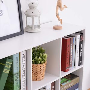 Modern Cube <span class=keywords><strong>Bookcase</strong></span> Estantería de <span class=keywords><strong>3</strong></span> niveles con 9 compartimentos de almacenamiento abiertos para sala de estar, dormitorio, estudio, blanco - Product Image 4