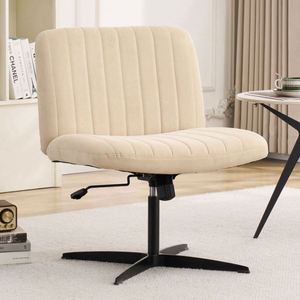 Fauteuil d'appoint de luxe en velours <span class=keywords><strong>blanc</strong></span>, dossier mi-haut, sans accoudoirs, avec pieds en fer noir, pour salon et chambre – Chaises de salon de style moderne - Product Image 1