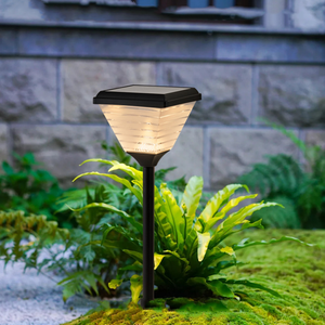 कारखाने प्रत्यक्ष आउटडोर वाटरप्रूफ सजावटी सौर गार्डन लैंप कॉलम लाइट एब्स प्लग इन लॉन बाड़ यार्ड के लिए - Product Image 1