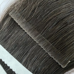 Extensiones de Cabello con Cinta Adhesiva Invisible, Cabello Humano Virgen Remy, Negro Natural, Doble Trama, Cinta Adhesiva Invisible, Fácil de Instalar para Mujeres - Product Image 4
