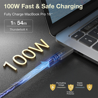 Câble USB4 Gen3 Type-C vers Type-C ULT-unite de type coaxial, 0,3 m/0,5 m/0,8 m, gaine en PVC, 40 Gbps, 100 W, 5 A, câble de charge rapide et de transfert de données