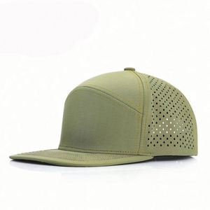 Casquette de baseball de sport d'extérieur de haute qualité, imperméable, avec trous découpés au laser, casquette snapback à 7 panneaux - Product Image 6