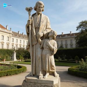 Kilise Dini Katolik İsa Yaşam Boyu Beyaz Mermer İsa Heykeli 3 Keçi Heykeli ile - Product Image 3