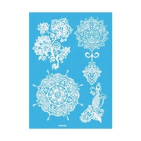 Inde Mehndi Design marron rouge marron Sexy doigt main tatouage autocollants pour femmes tatouage au henné pleine main temporaire
