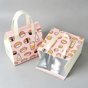 Portable <b>Cake</b> Sushi Picnic Delivery Thermal Cooler <b>Carrier</b> Totes Waterproof Non-woven Fast Food Packaging Takeaway Insulated Bag - Product Image 1