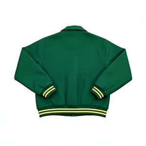 Blouson universitaire homme 2026 tendance avec logo brodé et manches en cuir – Blouson universitaire personnalisé en vente en ligne dès maintenant - Product Image 3