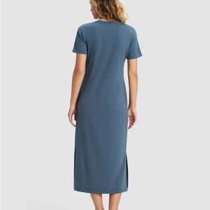 Nouvelle arrivée Robe midi en bambou brossé pour femmes Douce et respirante Écologique Logo personnalisé Robe décontractée d'été - Product Image 2