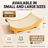 Grattoir à chat en sisal durable en gros, grand lit de repos en forme de U, résistant à l'usure, avec cadre en bois, meuble pour chats d'intérieur