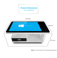 Table interactive intelligente avec écran tactile capacitif 10 points en verre trempé intégré, vente chaude
