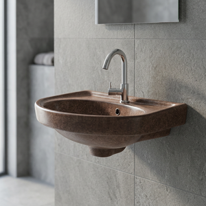 Brown Creative Square Ceramic Wall Hung Wash Basin Modern Bathroom Hand Wash Sink for Villa Hospital Hotel Projects - Product Image 6