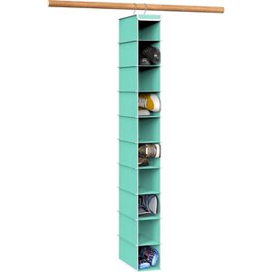 10 Shelf Hanging <b>Shoe</b> Organizer Turquoise Cubical Hook Type For Closet Door Wall <b>Storage</b> - Product Image 1