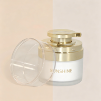 Envase de Crema Facial de Lujo Dorado con Bomba Sin Aire, Tapa de Rosca de Plástico Acrílico de Doble Capa, 30ml 50ml, Envase Cosmético