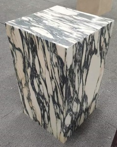 Hiện Đại Trắng Carrara đá cẩm thạch đứng <span class=keywords><strong>Cube</strong></span> hiển thị Đánh Bóng Bàn cà phê Tops chân phòng ăn phòng khách phòng tắm đá tự nhiên - Product Image 2