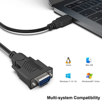Cable adaptador serie USB 2,0 negro personalizado de 1m, conector USB RS232 DB9 de velocidad para portátiles, Puerto 10A/16A, corriente nominal para FPC