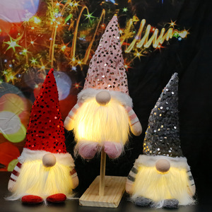Décorations de Noël, poupée de Noël en peluche, gnome avec lumière LED pour la maison, Noël, Navidad, Nouvel An, cadeaux pour enfants - Product Image 3