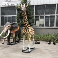 Realdino Parc d'attractions Zoo Modèle géant 3D grandeur nature Simulation animale Girafe animatronique avec peau en silicone Effets d'eau et de fumée