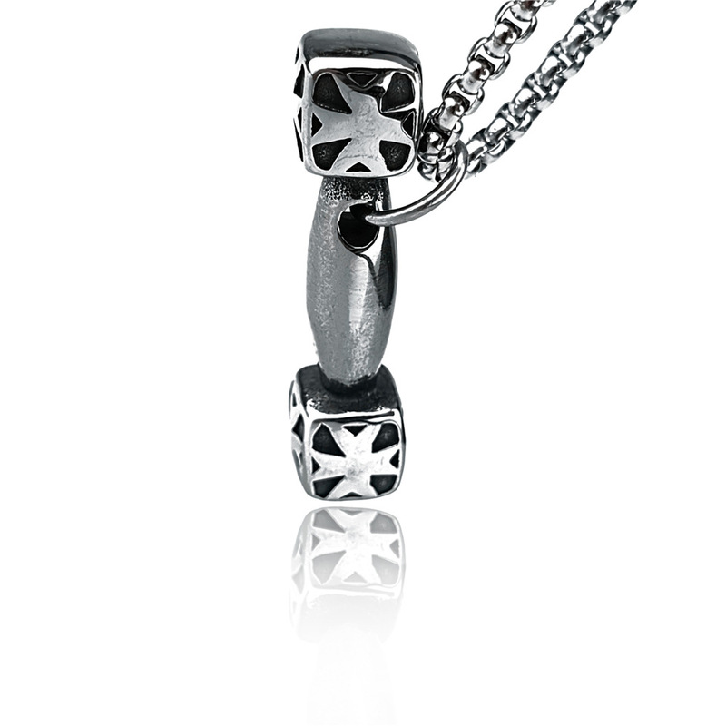 Punk Funny Stainless Steel Dumbbell Pendant
