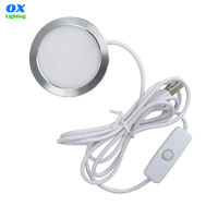 Lampe d'armoire à LED DIY DC 5V USB Mini rondelle ronde montée en surface sous la lumière d'armoire pour imprimante 3d Bambu Lab Hardware